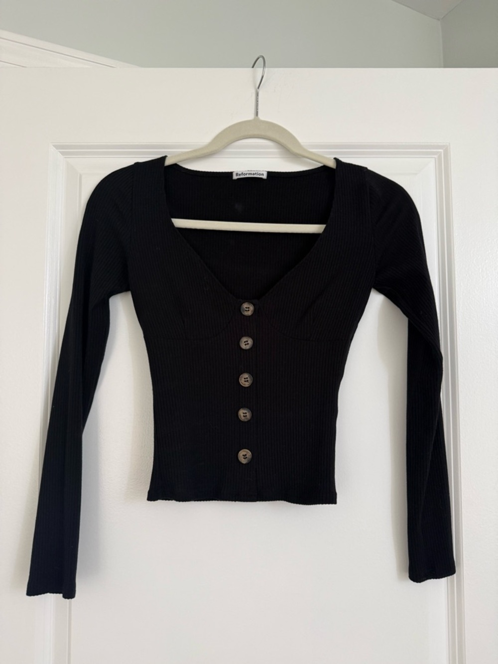Reformation Virgil Knit Top XS Black - Picture 3 of 6